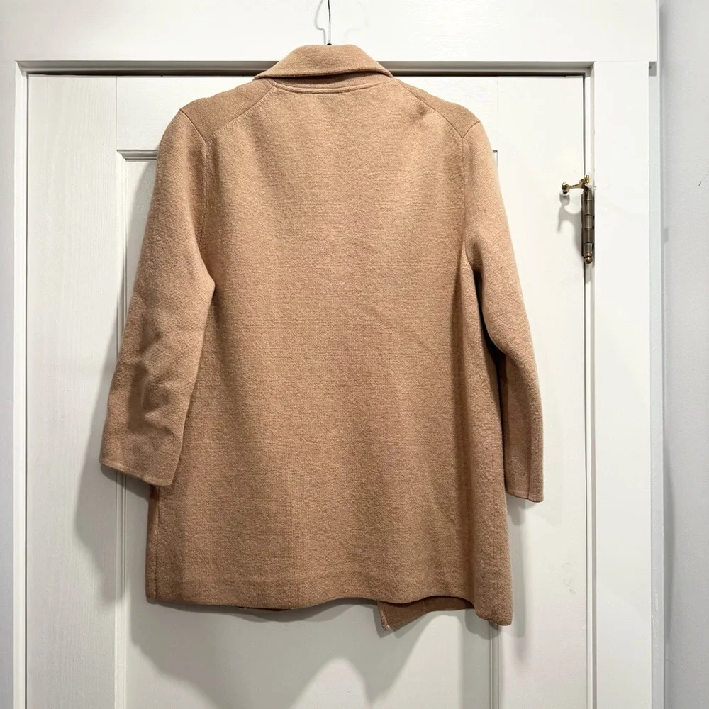 J Crew Women’s Open front sweater blazer‎ Tan Large Preppy Spring Quiet Luxury - Picture 2 of 7